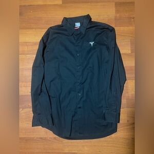 Tesla Logo Black Long Sleeve Button Down Shirt Mens XL